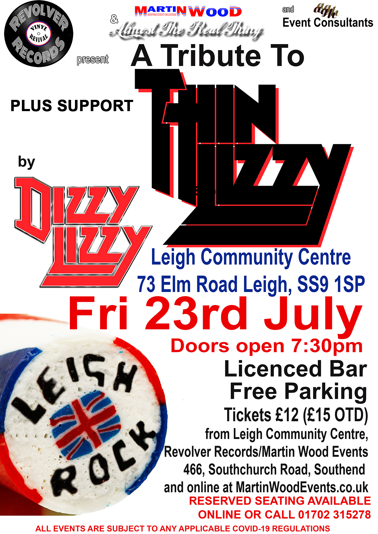 Leigh Rock Thin Lizzy Tribute Night 23 July 21 Martin Wood Events